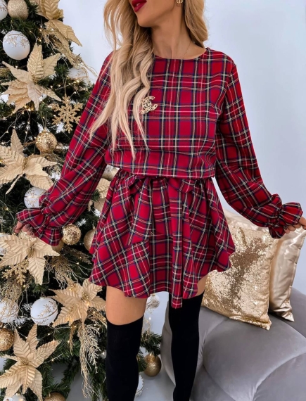 Rochie de damă cu carouri 6959