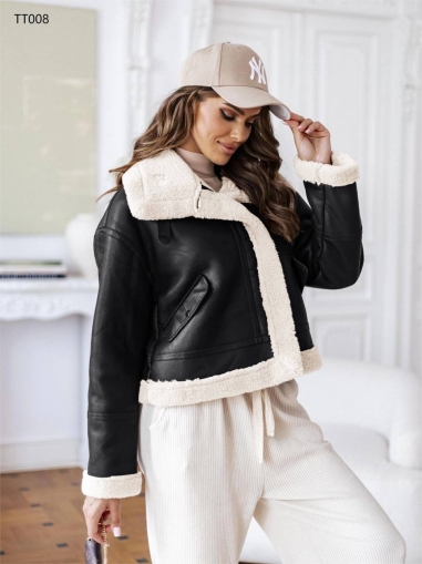 Palton scurt de dama TT008 negru