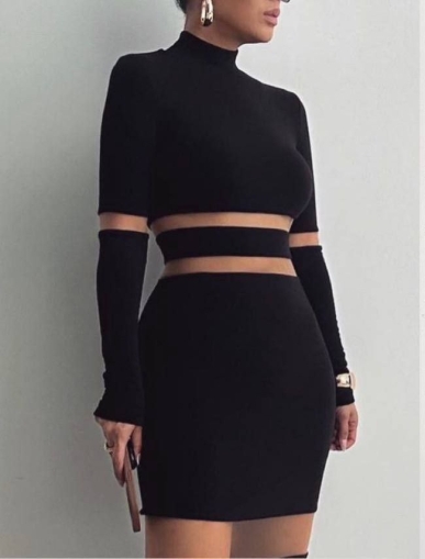 Rochie scurtă spectaculoasă de damă H4261 neagră