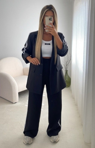 Set jachetă și pantaloni de damă 247054 negru