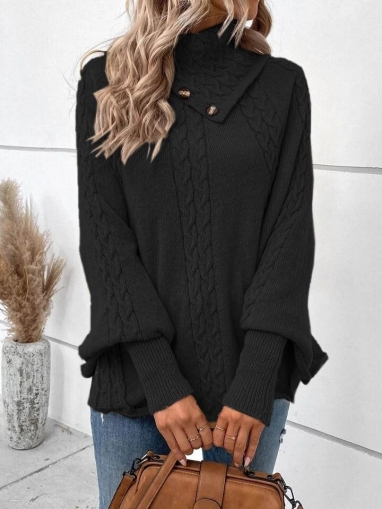 дамско пончо с поло яка J63100