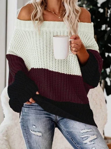 дамска блуза свободна на райе  j63068