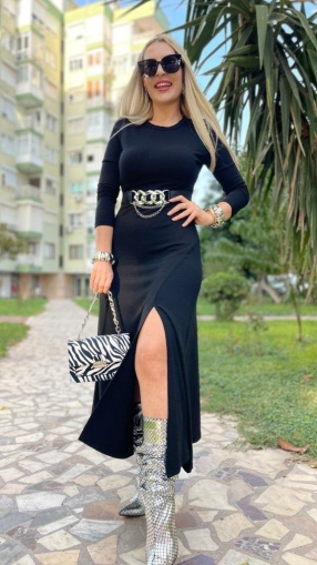 дамска рокля с колан  J72239