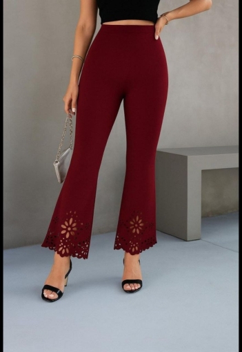 pantaloni de damă din piele ecologică cu talie înaltă J46132