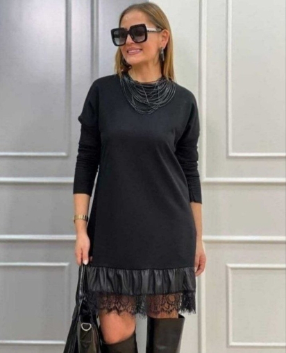 set pantaloni scurti dama cu in camasa 2510 negru