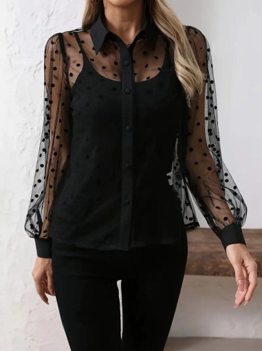 set pantaloni scurti dama cu in camasa 2510 negru