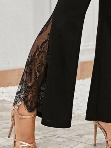 pantaloni de damă din piele ecologică cu talie înaltă J46132