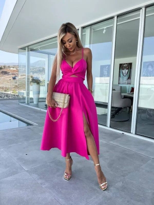 Rochie de dama cu buzunare 0940ciclamen
