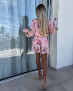 Rochie de șifon pentru femei 2388 roz