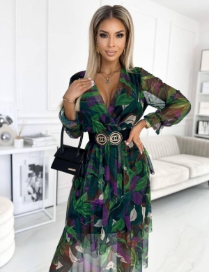 Rochie de dama din sifon cu centura 0877