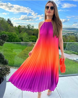 rochie de damă din satin plisat 2257