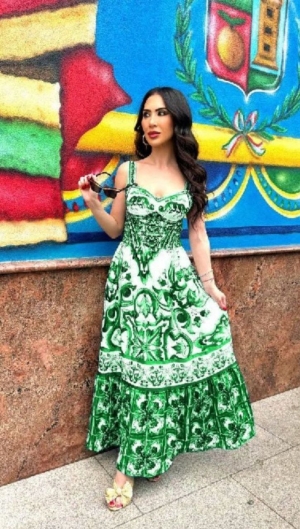 дамска рокля AS6339 зелен