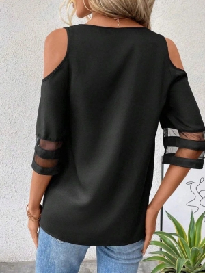 set pantaloni scurti dama cu in camasa 2510 negru