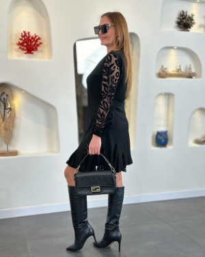 дамска рокля с дантела  J72319