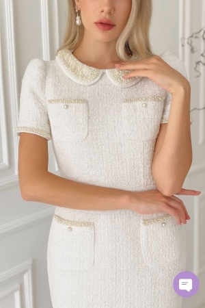 дамска рокля букле  N2784 бял