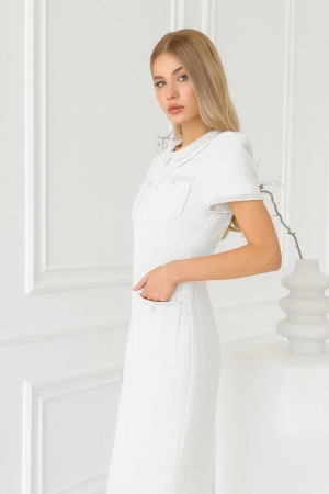 дамска рокля букле  N2784 бял