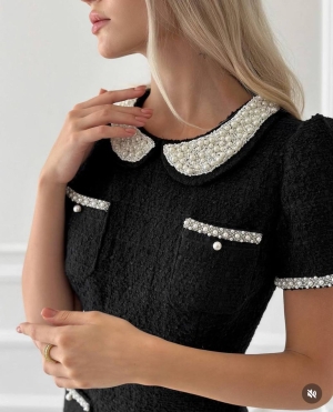 set pantaloni scurti dama cu in camasa 2510 negru