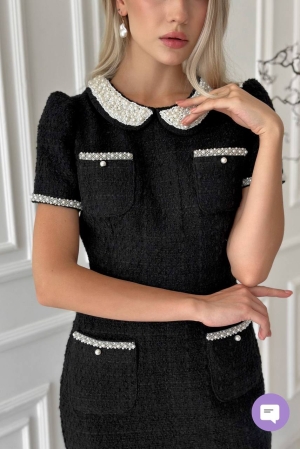 set pantaloni scurti dama cu in camasa 2510 negru