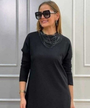 дамска рокля с кожа и дантела  J72366