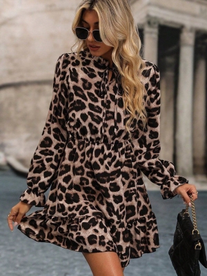 дамска рокля с леопардов принт J61722