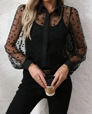 set pantaloni scurti dama cu in camasa 2510 negru