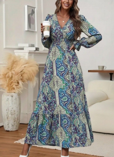 дамска рокля с  шарки J97108