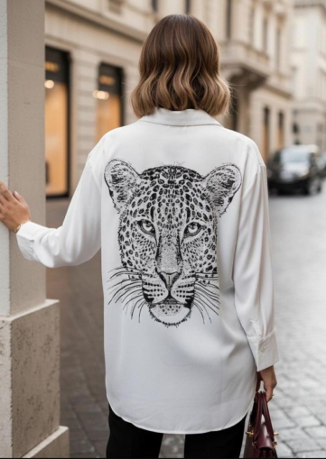дамска риза леопард с камъни  AS7326-30