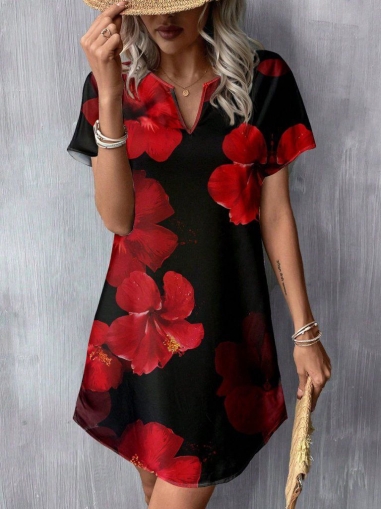 дамска рокля флорален принт  J62075