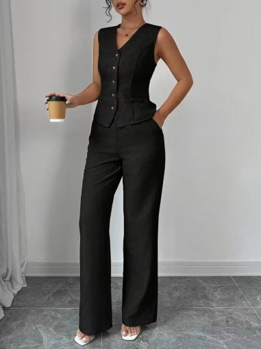 set pantaloni scurti dama cu in camasa 2510 negru