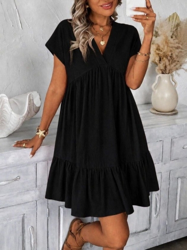 set pantaloni scurti dama cu in camasa 2510 negru