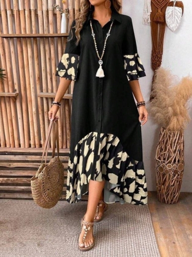 set pantaloni scurti dama cu in camasa 2510 negru
