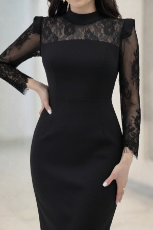 дамска рокля с  дантела  J62085