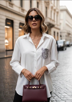 дамска риза леопард с камъни  AS7326-30