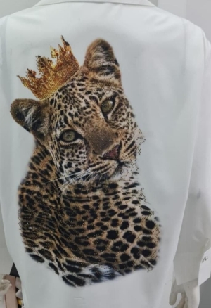 дамска риза леопард с камъни  AS7326-40