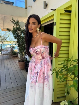 дамска рокля  с  шарки AS7537