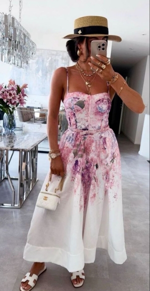 дамска рокля  с  шарки AS7537