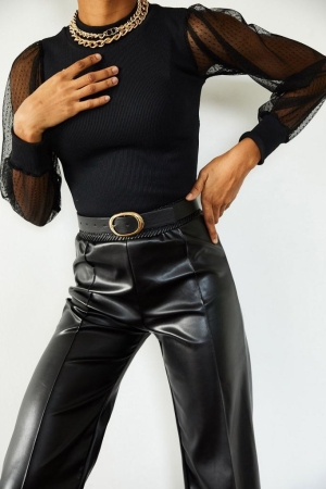 дамска блуза с тюл  J6160