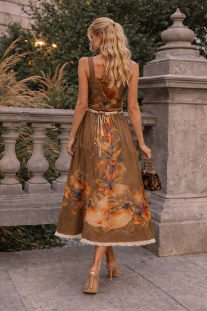 дамска рокля  с шарки  AS7655