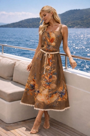 дамска рокля  с шарки  AS7655