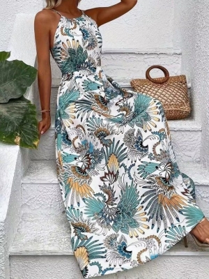 дамска рокля с шарки J55271