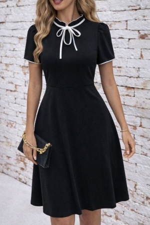 дамска рокля с връзки   J62423 черен